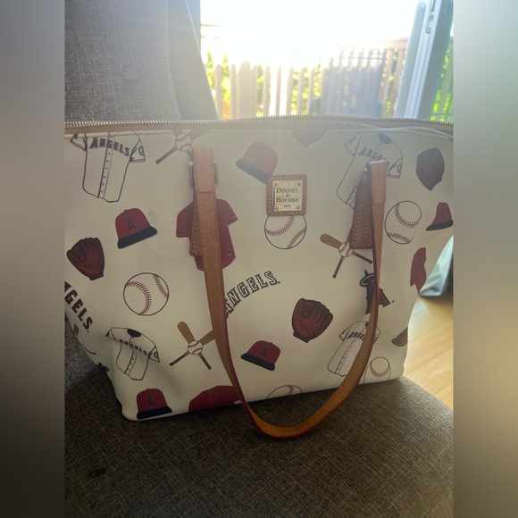 Dooney & Bourke Sports-Themed Tote in White and Brown Los Angeles Angels - Picture 7 of 7